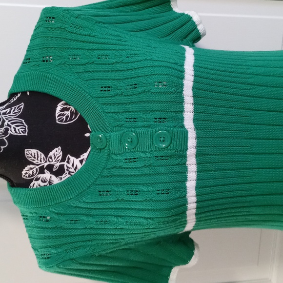 💚Banana Republic💚 - Green/White Knit Sweater Dress - Picture 5 of 13